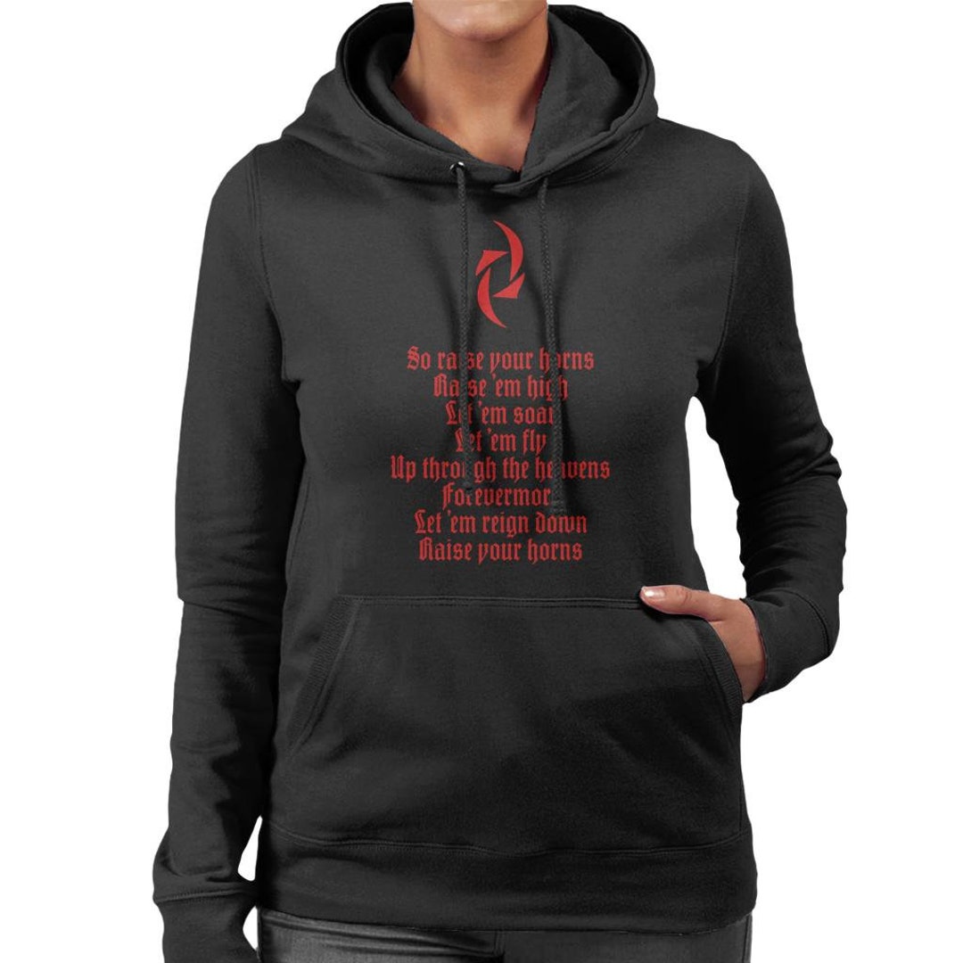 Halestorm Logo Raise Your Horns Lyrics Women's Hooded Etsy