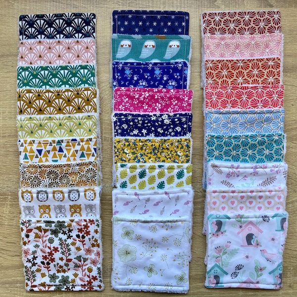 Lot de 12 lingettes démaquillantes lavables / lingettes bébé