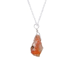 Raw Sunstone Necklace Pendant, Sparkly Sunstone Crystal Jewelry, Gemstone Wire Wrapped Necklace For Bridesmaid, Sunstone Pendant Gift