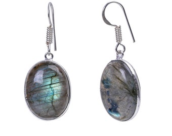 Labradorite Earrings Gemstone Earrings Labradorite Jewelry 925 Sterling Silver Earrings Handmade Earrings Dangle Earrings for Women