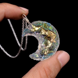 Natural Angel Aura Quartz Pendant, 925 Sterling Silver Pendant, Handmade Silver Pendant, Moon Angel Aura Quartz Designer Pendant