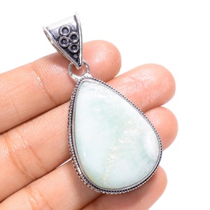 Blue Aragonite Necklace Aragonite Pendant 925 Sterling Silver Necklace Chain Necklace Pendant Necklace for Women Statement Necklace for Her