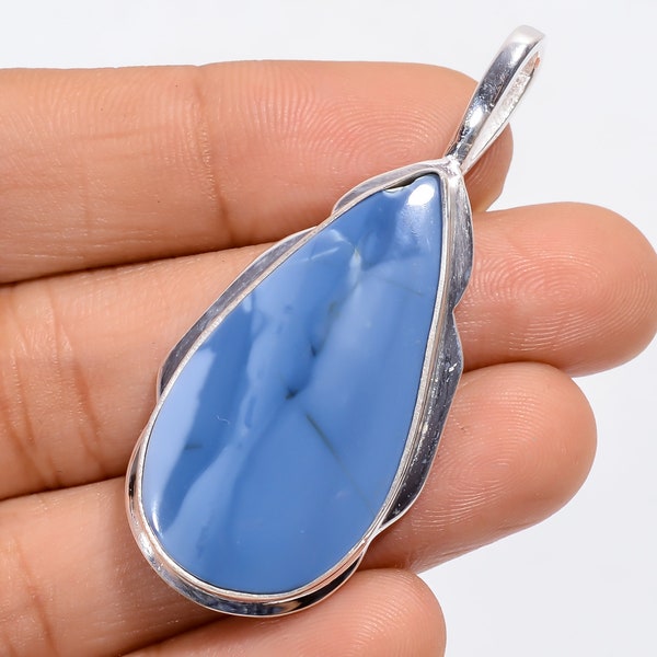 Owyhee Pendentif en agate bleue Pendentif en pierre précieuse Pendentif en argent sterling 925 Pendentif fait à la main Bijoux en agate Anniversaire Cadeau de Noël Bijoux