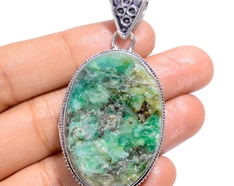 Azurit Druzy Anhänger Rohstein Anhänger 925 Silber Anhänger Handmade Anhänger Azurit Schmuck Statement Anhänger Weihnachten Geschenk Schmuck für Sie