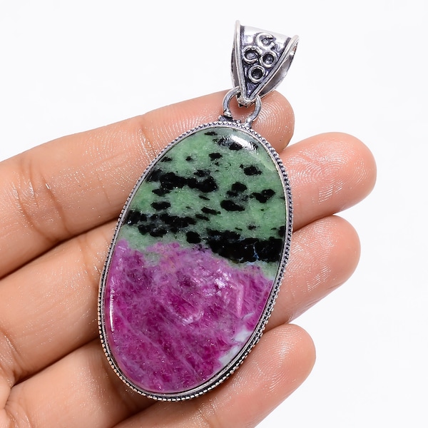 Ruby Zoisite Pendant 925 Sterling Silver Pendant Gemstone Pendant Handmade Jewelry Pendasnt Necklace Chain Necklace Gift for Women