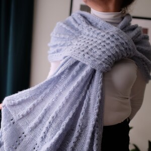 crochet scarf, Crochet shawl,  triangle, wool blend, lace summer wrap