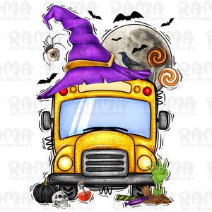 Halloween School Bus Png Sublimation Design, Halloween Png, School Bus Png, Happy Halloween Png, Ghost Png, Halloween Png, Digital Download