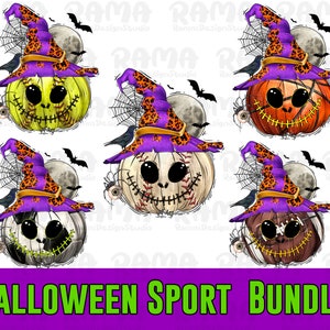 Halloween Sport Pumpkin Bundle Png, Halloween Bundle Png, Sport Pumpkin Bundle Png, Softball,Baseball Png,Basketball Png,Soccer Png,Football