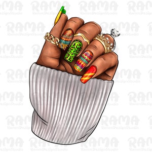 Black Woman Nails Png Sublimation Design, Black Woman Hand Png, Nail Artists Png, Afro Nail Tech Png, Black Woman Nails Png, Digitale Downloads