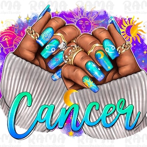 Cancer Nails Back Woman Png Sublimation design,Cancer Zodiac Png,Horoscope Cancer png,Cancer zodiac shirt png,astrology png,Aries zodiac png