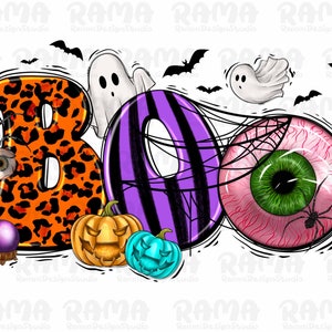 Halloween Boo Png Sublimation Design, Halloween Boo Png, Pumpkin Clipart,Boo Halloween Png Sublimation Designs Download, Digital Pumpkin Png
