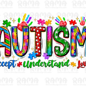 Autism accept understand love png sublimation design download, Autism awareness png, Autism love png, sublimate designs download