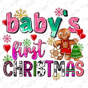 Baby&#39;s First Christmas Png Sublimation Design, Baby&#39;s First Christmas Png, First Christmas Png, Santa Clipart, Merry Christmas Png Download