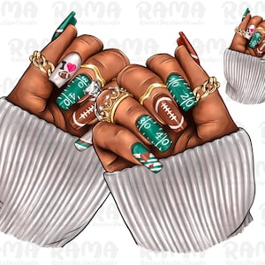 Football Nails Black Woman Png Sublimation Design,Football Nails Png,Game Day Nails Png,Nail Black Woman Png,Football Nails Clipart,Nail png