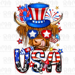 USA 4 luglio mucca Png, America, mucca Png, Western, 4 luglio, disegno di mucca, libertà, bandiera americana, mucca americana, download digitale,