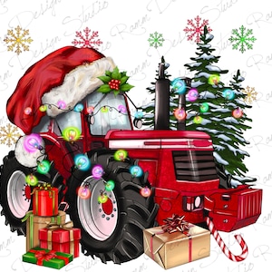Christmas Farm Tractor Png Sublimation Design, Western Tractor Png, Xmas Tractor Png, Red Farm Tractor Png, Farm Life Png, Instant Download