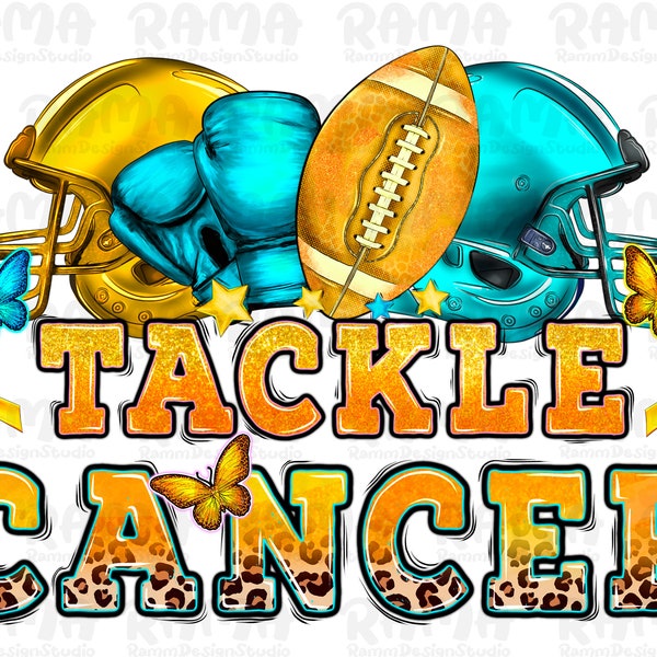 Tackle Cancer png sublimation design download, Childhood Cancer png, American Football png, cancer ribbon png, sublimate designs download