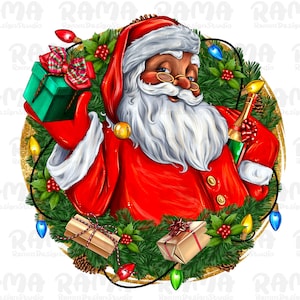 Kerst Afro Santa Png Sublimation Design, Love Santa, Christmas Santa Png, Afro Santa Png, Merry Christmas Png, Santa Png, Digitale Downloads