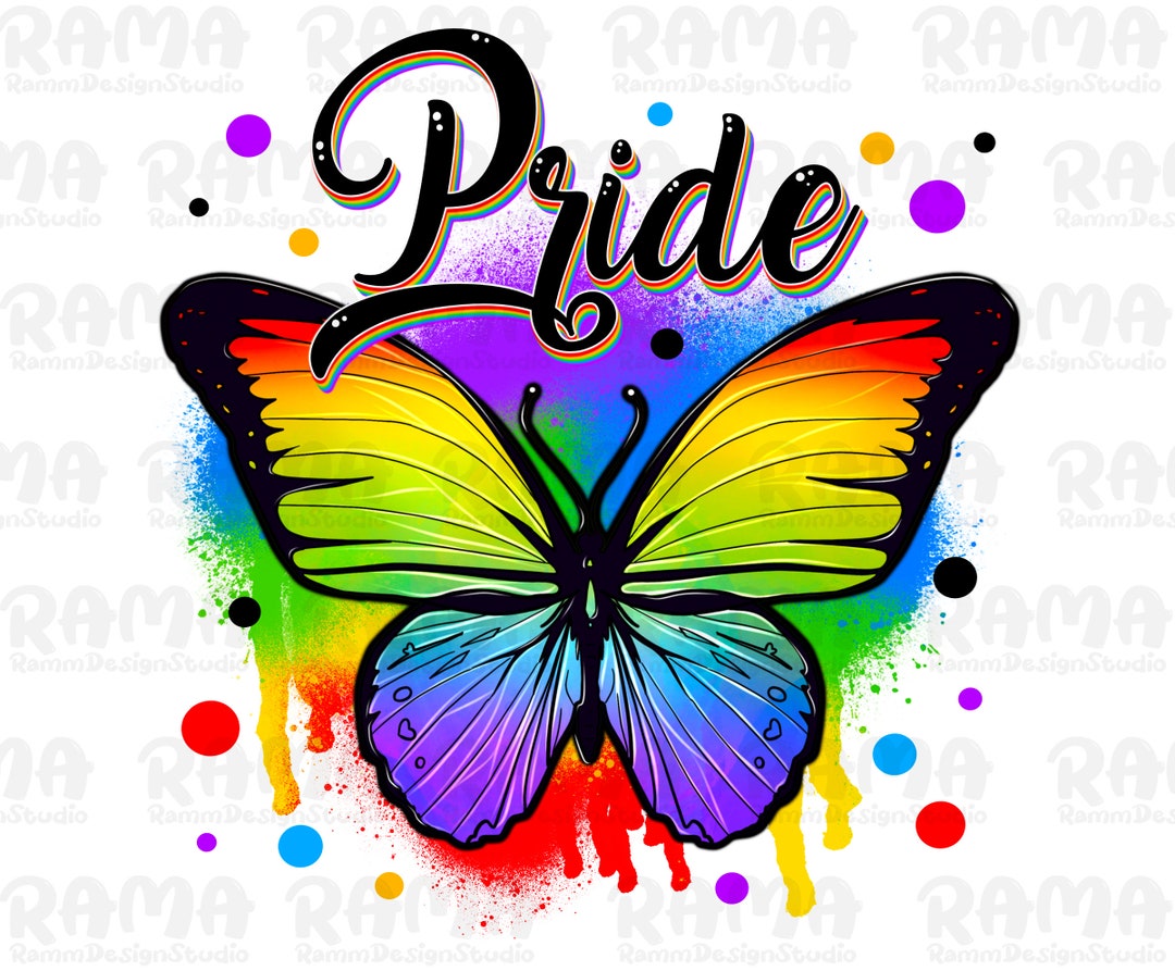 Rainbow Butterfly Pride LGBTQ Png Sublimation Design Download, LGBTQ
