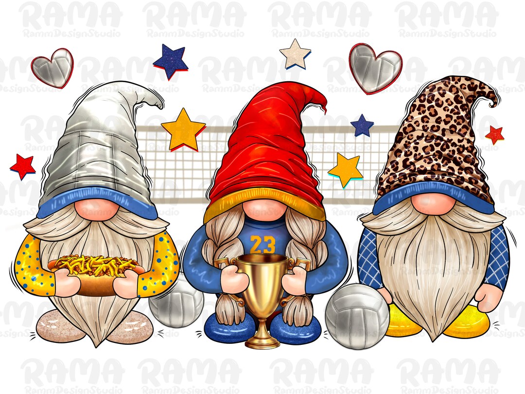 Volleyball Gnomes Png Sublimation Design Download, Volleyball Png, Cute Sport Gnomies Png