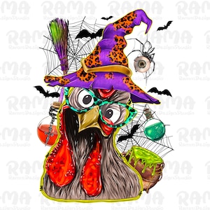 Halloween Chicken Png, Halloween Sublimation, Sublimation Png, Digital Download, Farm Animals, Watercolor Animals Clipart, Chicken Png