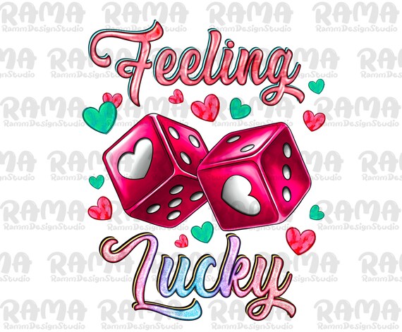 Feeling Lucky Png Sublimation Design,Valentine'S Day Png.