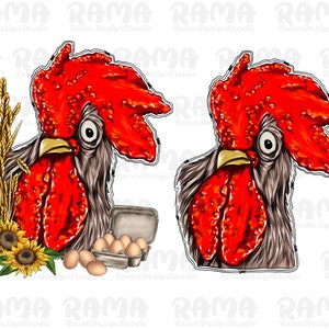 Verrücktes Huhn mit Eiern Png Sublimationsdesign, wütendes Huhn Png, lustiges Huhn Png, verrücktes Huhn Png, Bauernhof Huhn png, digitaler Download