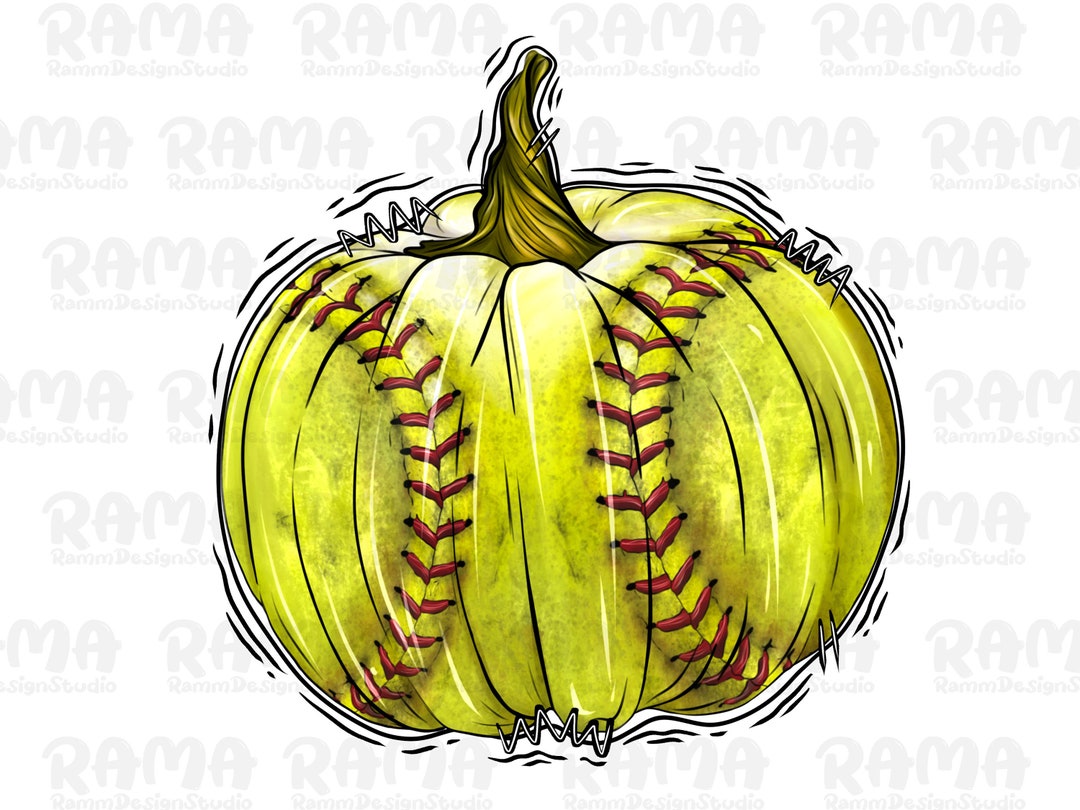 Softball Pumpkin Png Sublimation Designfall Softball Pumpkin Etsy