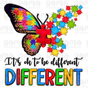 It&#39;s Ok To Be Different Autism Butterfly Png, Autism Butterfly Png, Autism Png, Butterfly Png, Puzzle Png, Autism Acceptance, Be Kind Png