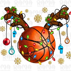Basketball horn Christmas png sublimation design download, Merry Christmas png, Basketball game png, sublimate designs download
