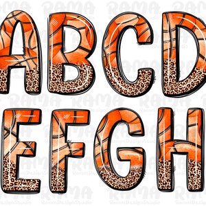 Basketball Doodle Alphabet Bundle,Basketball PNG Letters, Basketball Design Png, Sublimation Design, Basketball Alphabet, Font Png, Game Day