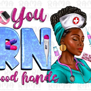 Black woman RN Nurse quotes png sublimation design download, Nurse life png, afro Nurse png, Registered Nurse png, sublimate download