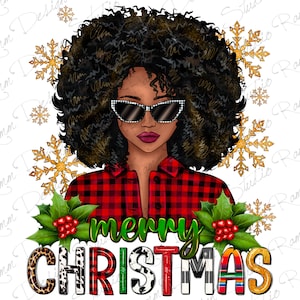 Merry Christmas Afro Woman Png Sublimation Design,Merry Christmas Png,Black History Png,Christmas Afro Woman Png,Afro Frau Png,Digital Download