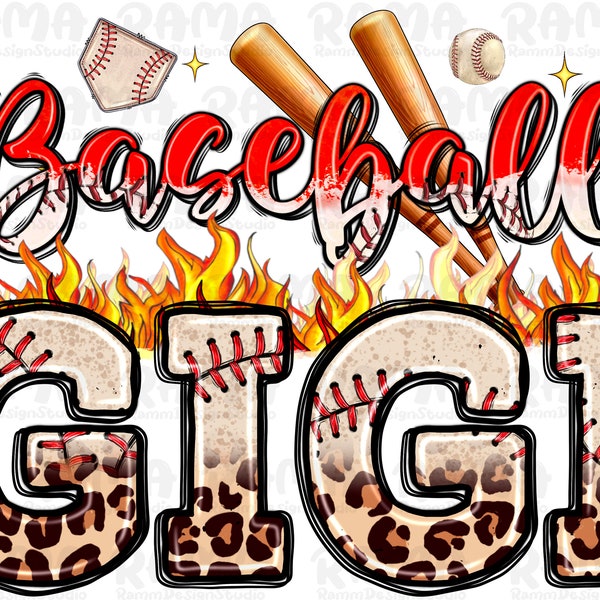 Baseball Gigi Png Sublimation,Baseball Game Png,sport Gigi shirt,Gigi Png,Sport Png,Baseball Letters Design,Hand Drawn PNG,Digital Download