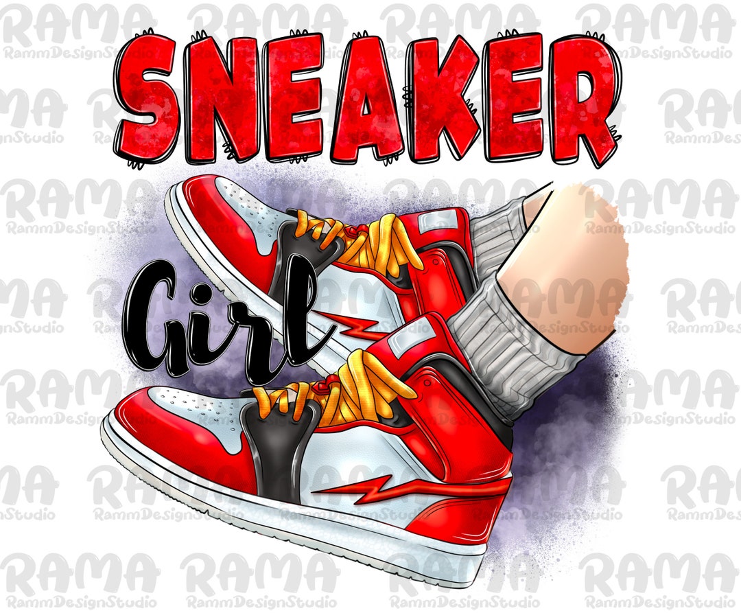 Red Sneaker Girl Png Sublimation Designsneaker Girl - Etsy