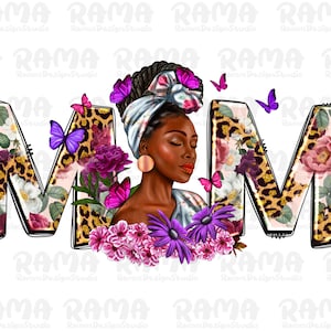 Mom black woman png sublimation design download, afro woman png, floral mom png, afro woman png, sublimate designs download