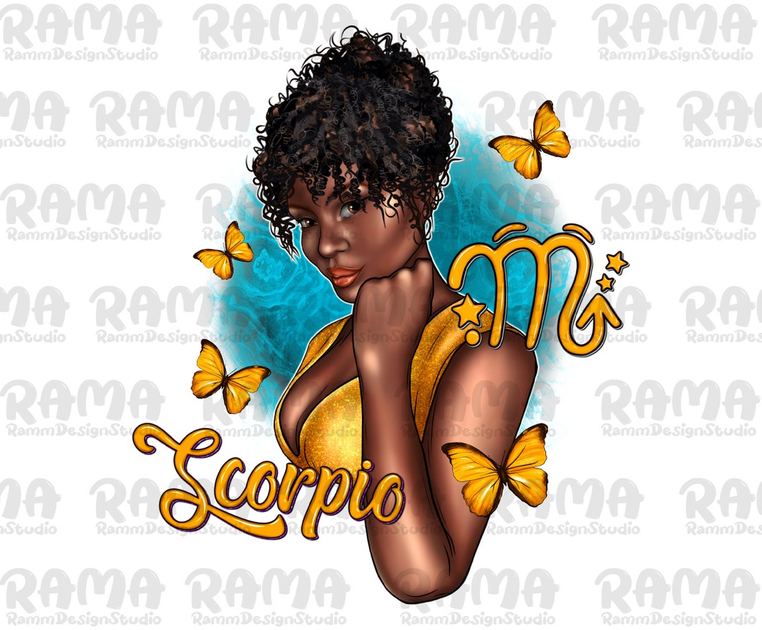 Zodiac Scorpio Afro Woman Png Sublimation Design,afro Queen Png,afro ...
