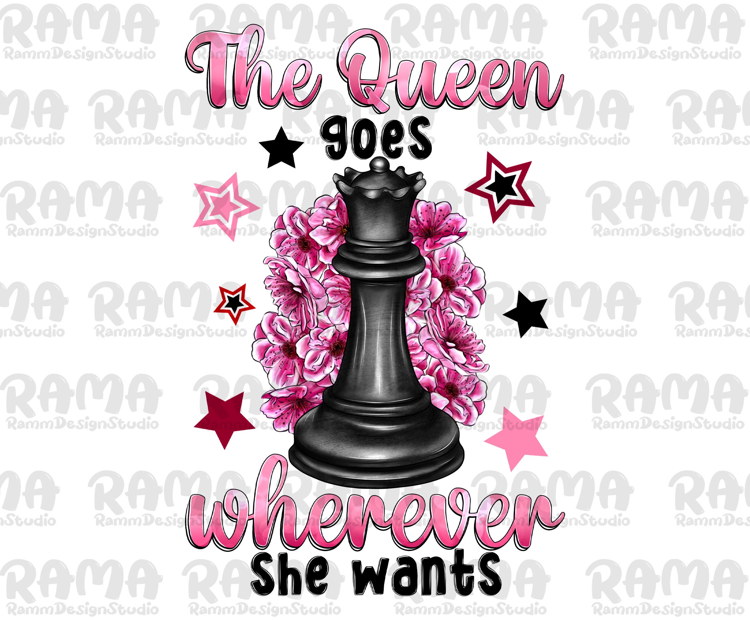 Queen Chess Stroke PNG & SVG Design For T-Shirts