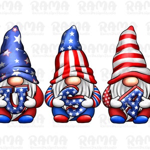 4th of July gnomes png sublimation design download, 4th of July png, Independence Day png, America&#39;s gnomes png, Usa Gnomes Png Sublimation