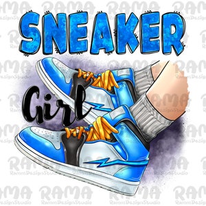 Blue Sneaker Girl Png Sublimation Design,sneaker Girl Png,girl Png,shoe ...