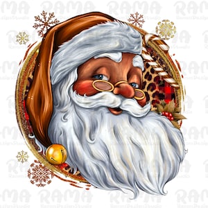 Afro Santa Christmas, met Santa Claus Png, Sublimation Design, Christmas Png, Black Santa Claus, Santa Claus, Christmas coffee, Digital Download