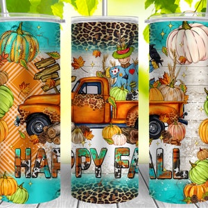 Happy Fall Truck Tumbler Png Sublimation Design, 20oz Skinny Tumbler Png, Happy Fall Tumbler Png, Fall Truck Tumbler Png Downloads, Fall png