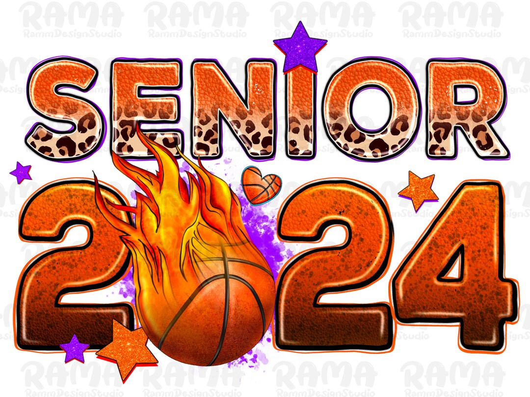 Senior Basketball 2024 Png Sublimation Design Download, Class of 2024