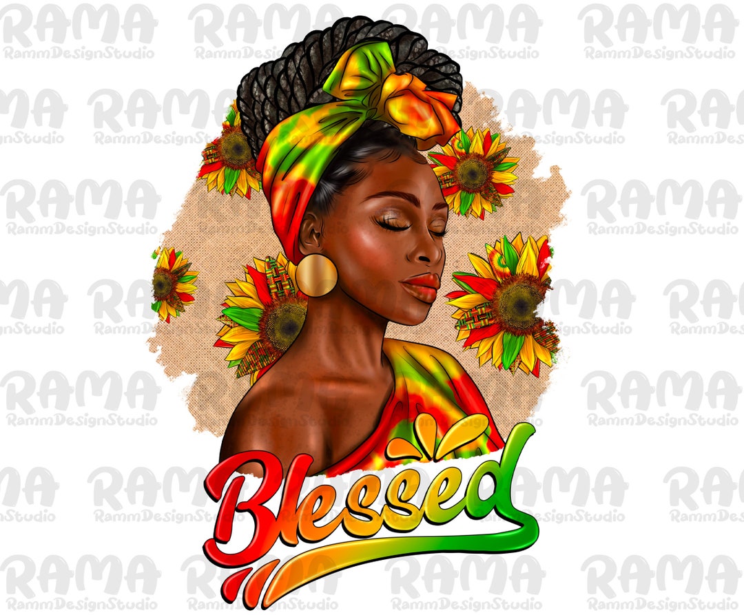 Blessed Juneteenth Afro Woman Png , Juneteenth Black Woman Png