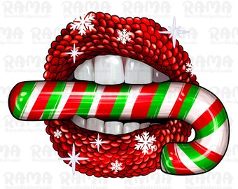 Fa La La La La La Christmas Lips Png Sublimation Design, Hand Drawn ...