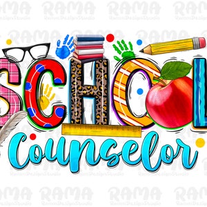 School Counselor Png, Western PNG, School Png, Teacher png, Pencil png, Sublimation Design, Digital Download, Western, Counselor Png