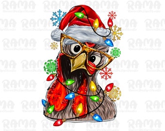 Christmas Chicken Png Sublimation Design, Merry Christmas Png, Christmas Chicken Clipart, Christmas Animals Png,Chicken Png,Digital Download