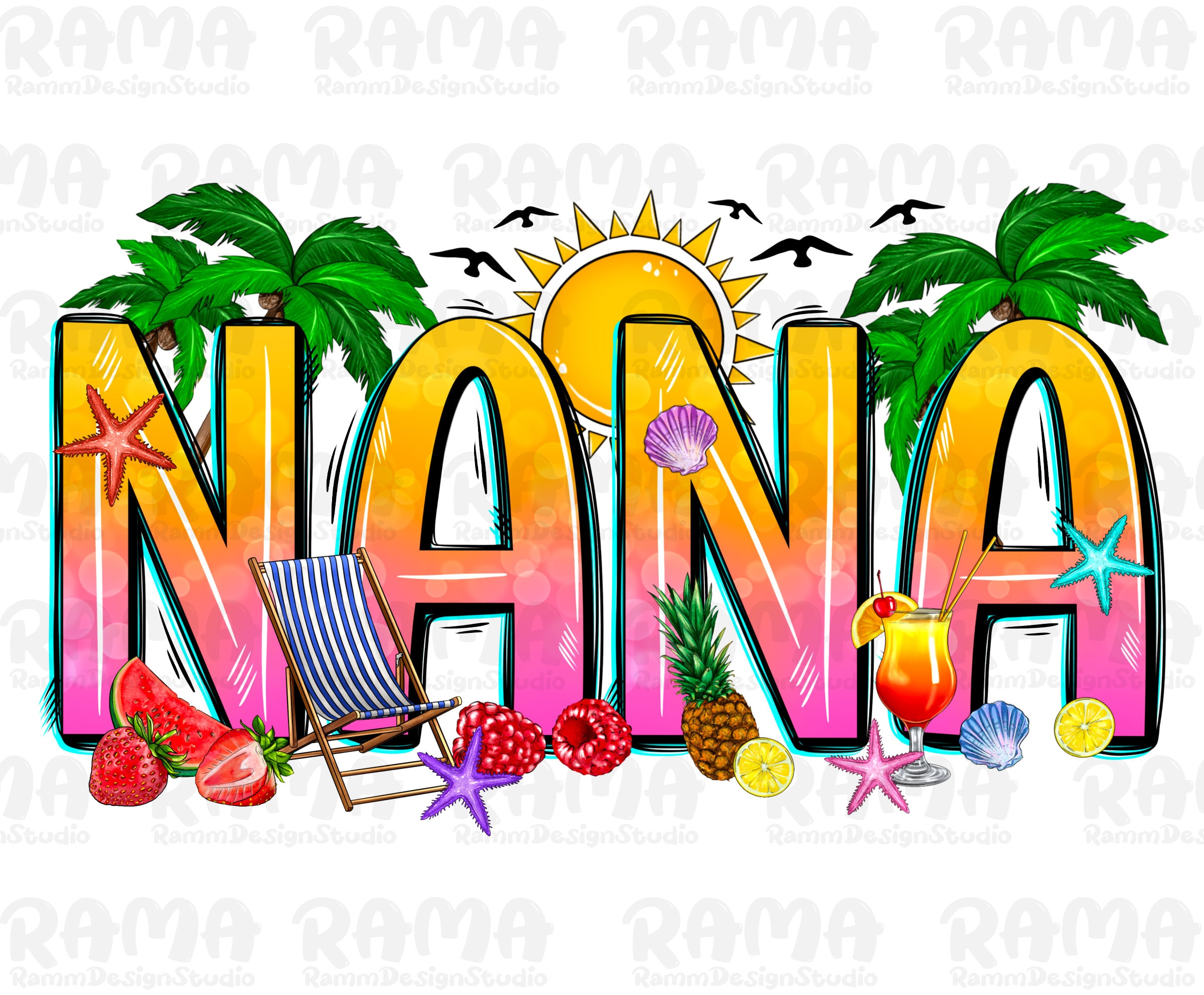 Nana summer png sublimation design download, western nana png, hello Summer png, Summer vibes png, sublimate designs download