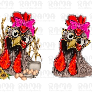 Verrücktes Huhn mit Eiern Png Sublimationsdesign, wütendes Huhn Png, lustiges Huhn Png, verrücktes Huhn Png, Bauernhof Huhn png, digitaler Download