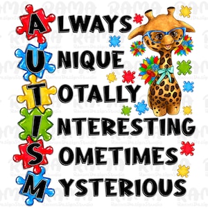 Always unique Autism png sublimation design download, Autism awareness png, Autism life png, Autism puzzle png, sublimate designs download